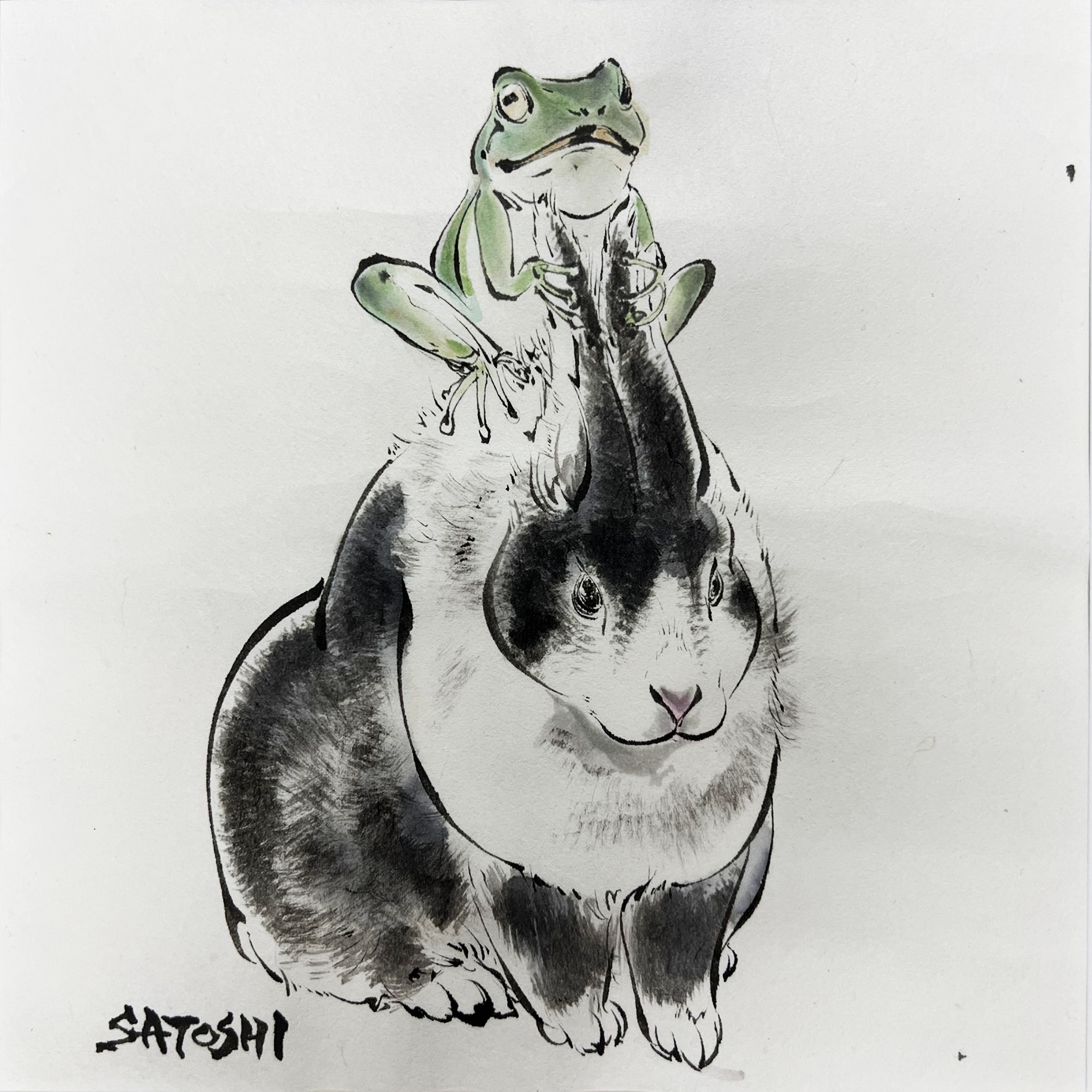 日本画家・川又聡の墨絵教室 来年の干支ウサギを描こう | オフライン